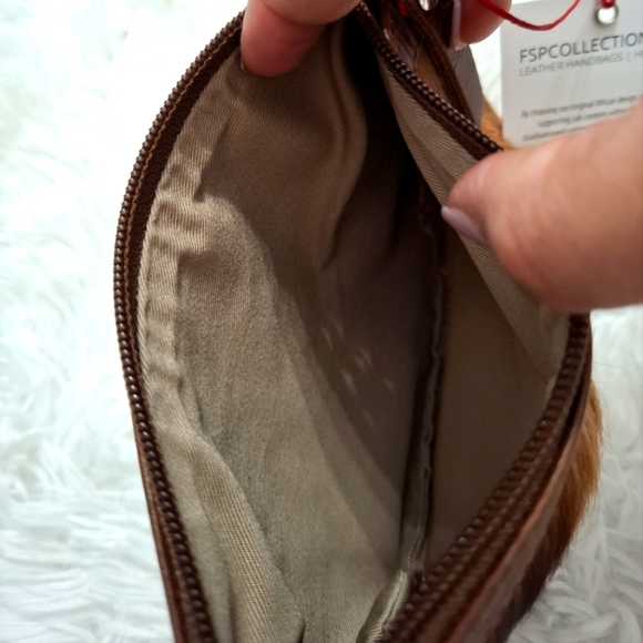 FSP LEATHER COLLECTION Natural Cowhide Round Purse  Unique Patterns Made Africa - Picture 4 of 5